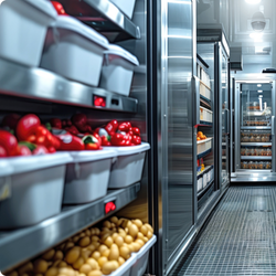 Cold store room in grocery store